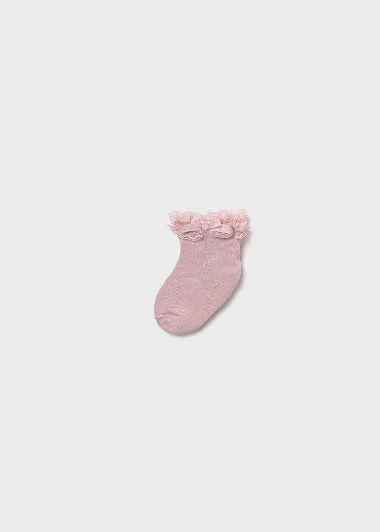 Mayoral Usa Inc Mayoral Lace Trimmed Dressy Infant Socks in Baby Pink - Little Miss Muffin Children & Home