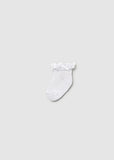 Mayoral Lace Trimmed Dressy Infant Socks in White