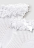 Mayoral Lace Trimmed Dressy Infant Socks in White