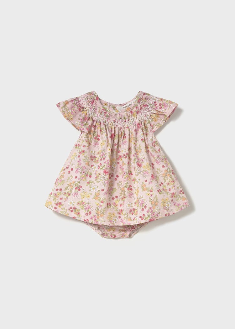 Mayoral Usa Inc Mayoral Floral Dress with Bloomers in Baby Pink - Little Miss Muffin Children & Home