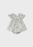 Mayoral Floral Dress with Bloomers in Jade