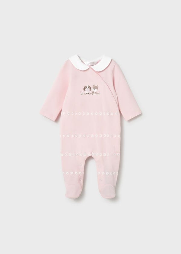 Mayoral Usa Inc Newborn Footie in Baby Pink, 2 Colors Available - Little Miss Muffin Children & Home