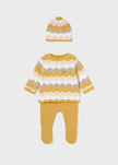 3 piece baby knit set with hat