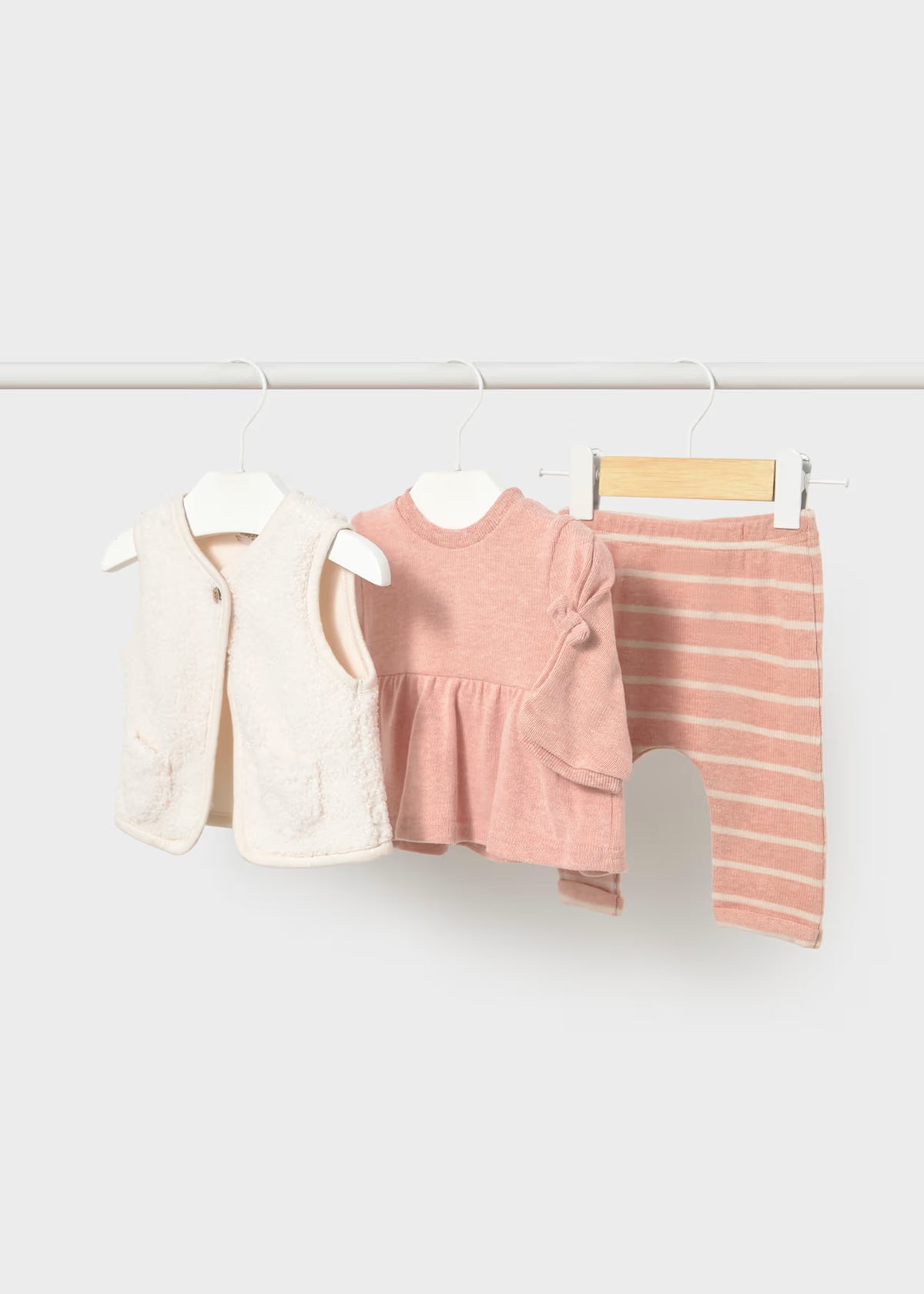 Newborn 3-Piece Knit Leggings & Vest Set