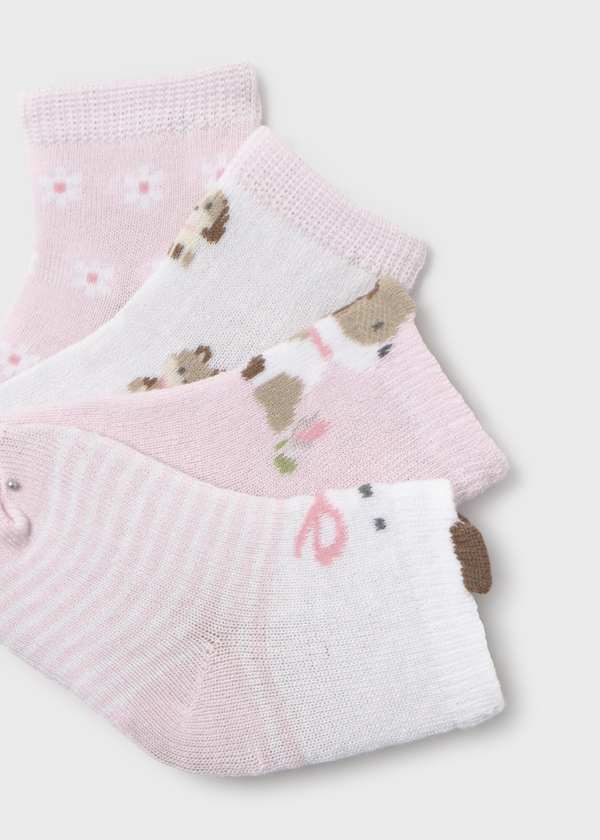 Mayoral Usa Inc 4 Pack Newborn Sock Set in Baby Pink - Little Miss Muffin Children & Home