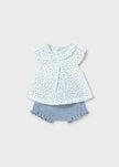 Mayoral Usa Inc Newborn Ruffled Blouse & Bloomers Set in Lagoon - Little Miss Muffin Children & Home
