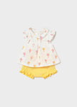 Newborn Ruffled Blouse & Bloomers Set in Sunny