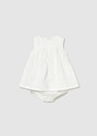 Newborn Embroidered Dress & Bloomer Set in White