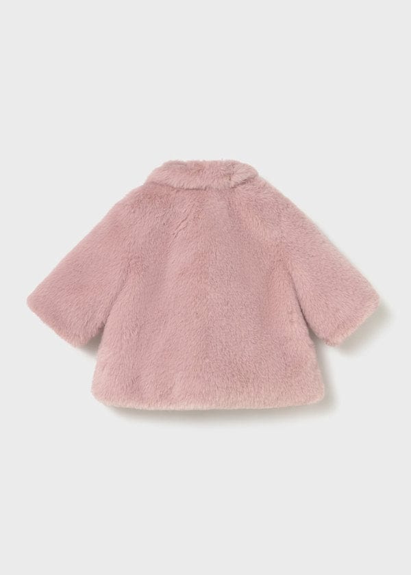 Mayoral Usa Inc Newborn Faux Fur Coat in Petal - Little Miss Muffin Children & Home