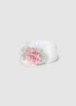 Newborn Headband with Flower in White