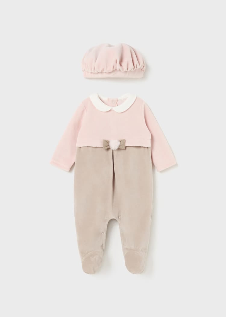 Mayoral Usa Inc Mayoral Girl One-Piece with Beret in Blush - Little Miss Muffin Children & Home