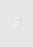Newborn Openwork Bow Socks in White
