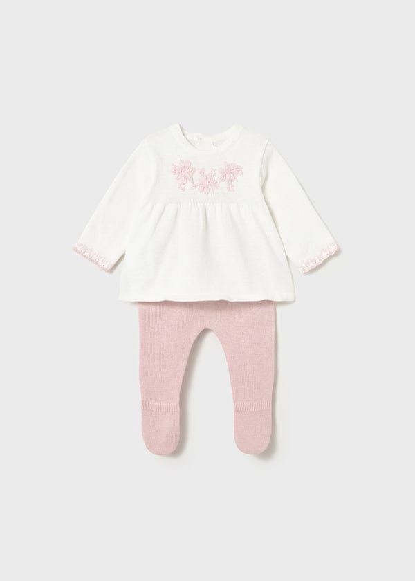 newborn pink knit set