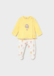 Newborn Footed Pants & Ruffled Top Set in Sunny