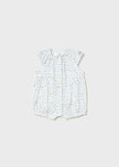 Newborn Printed Romper in Lagoon