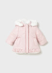 newborn girl pink reversible coat