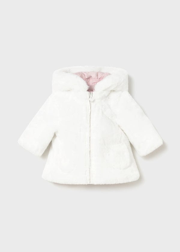 newborn girl pink reversible coat