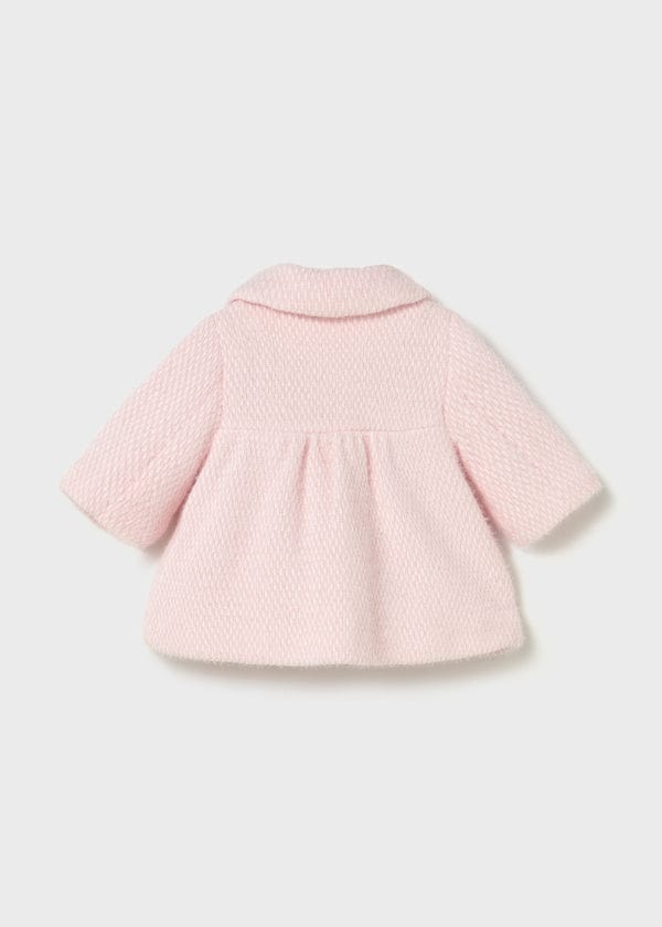 Waffle Knit Newborn Coat in Baby Pink