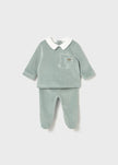 newborn blue velour set