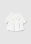 Mayoral Usa Inc Newborn Velvet Dress in Ecru - Little Miss Muffin Children & Home