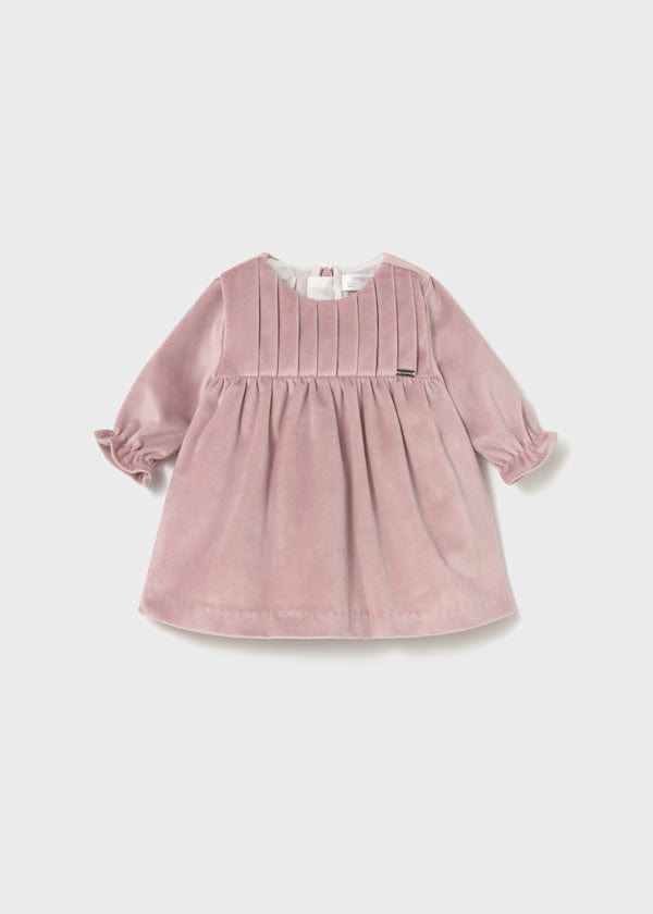 Mayoral Usa Inc Newborn Velvet Dress in Petal - Little Miss Muffin Children & Home