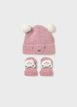 pink beanie hat and socks set