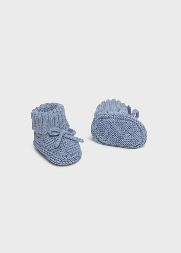 Mayoral Usa Inc Knit Booties in Cloud - Little Miss Muffin Children & Home