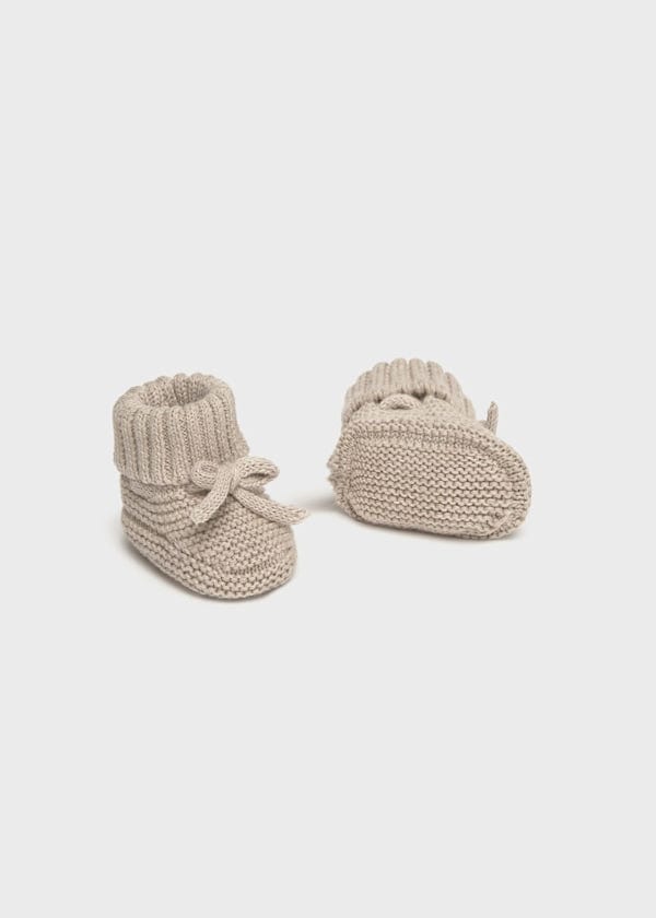 Mayoral Usa Inc Knit Booties in Heather Dune - Little Miss Muffin Children & Home