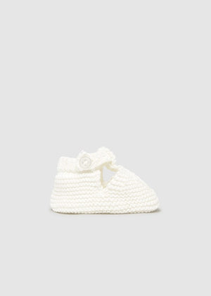 Mayoral Knit Booties in Natural