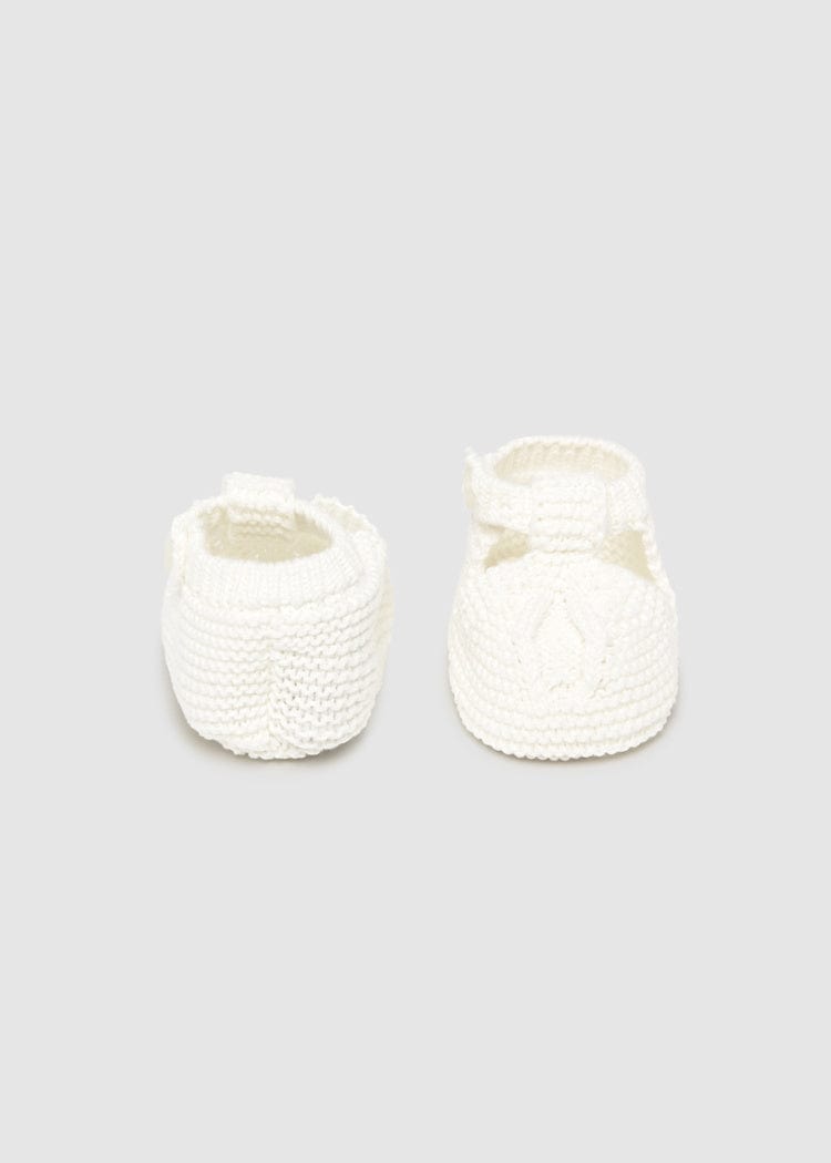 Mayoral Usa Inc Mayoral Knit Booties in Natural - Little Miss Muffin Children & Home