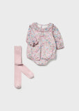 Mayoral Floral Romper & Leggings Set in Baby Pink