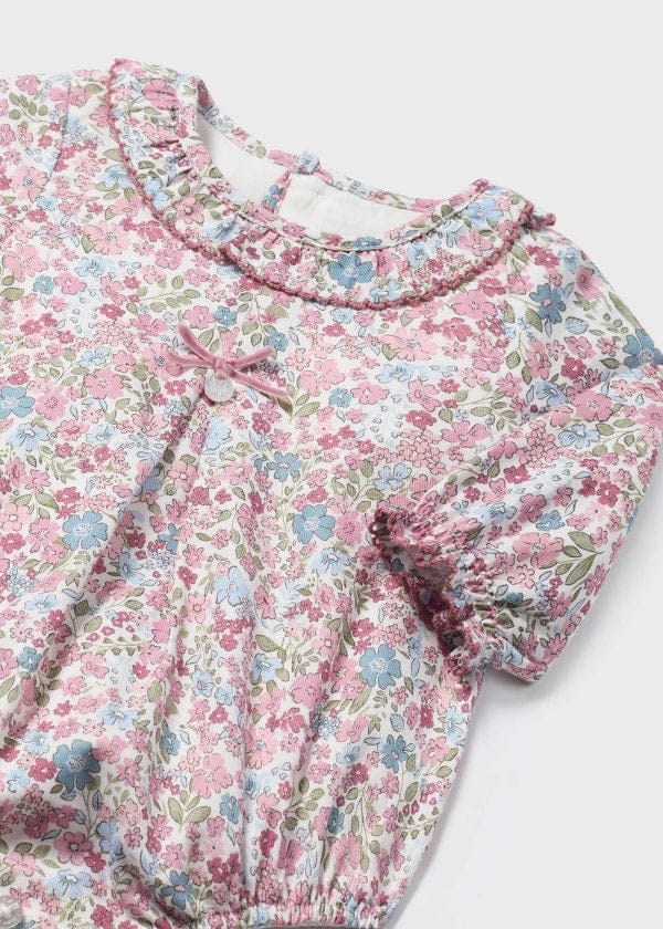 Mayoral Usa Inc Mayoral Floral Romper & Leggings Set in Baby Pink - Little Miss Muffin Children & Home