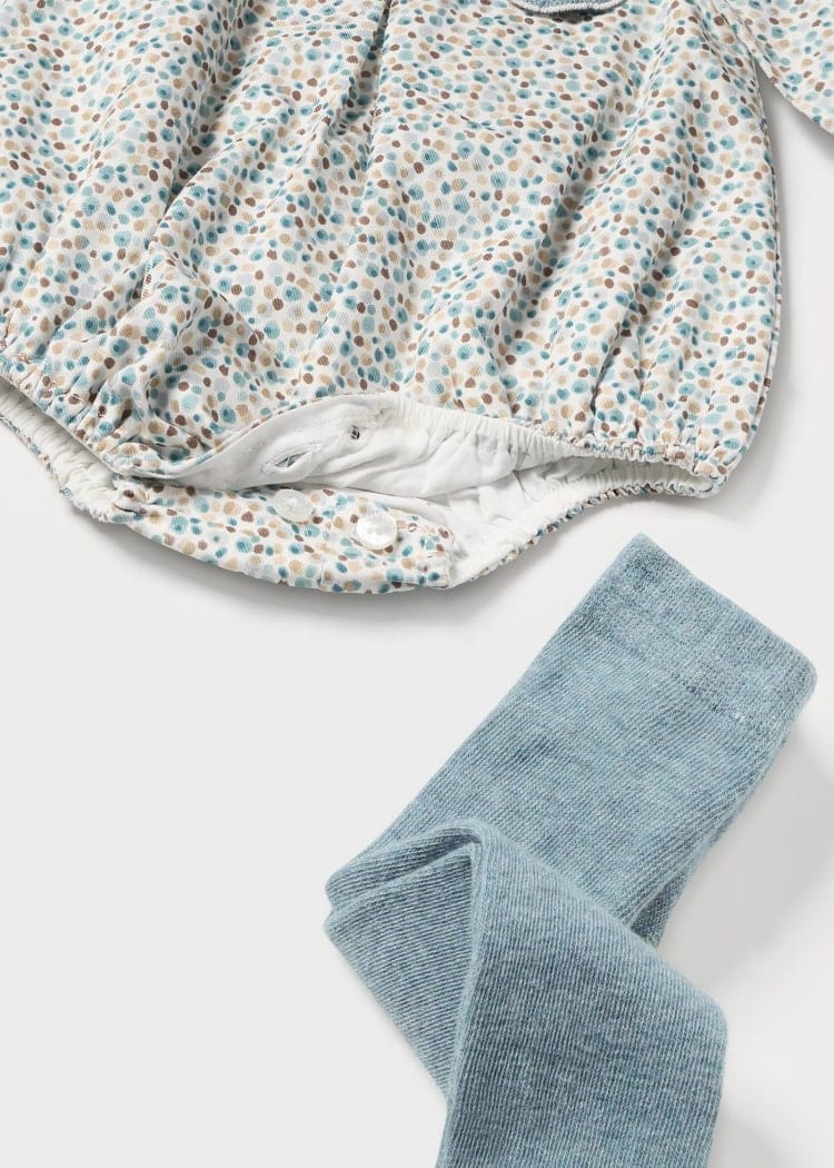 Mayoral Usa Inc Mayoral Floral Romper & Leggings Set in Iceberg - Little Miss Muffin Children & Home