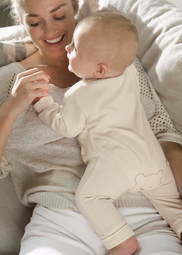 Mayoral Usa Inc Mayoral Newborn Long Button Front Onesie with Bear Design - Little Miss Muffin Children & Home