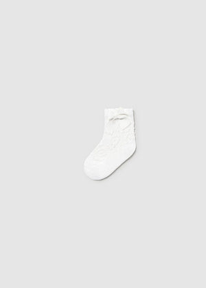 Mayoral Newborn Bow Detail Socks in White