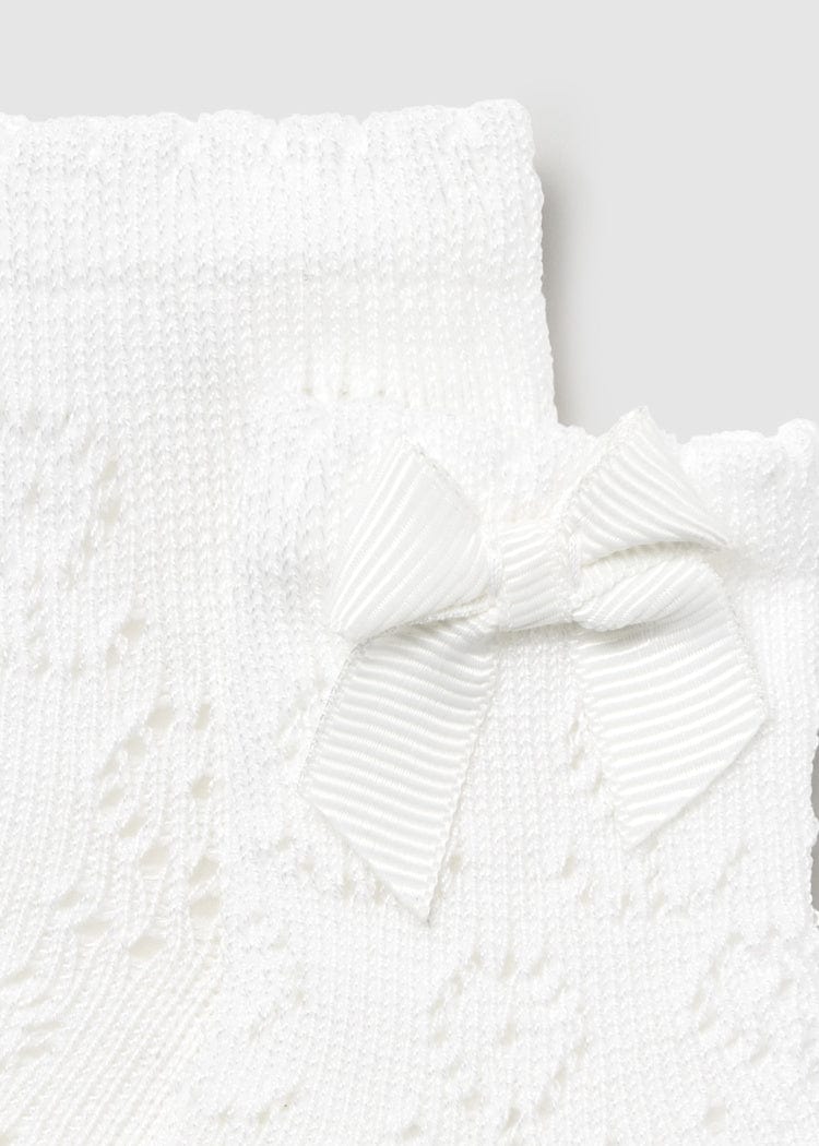 Mayoral Usa Inc Mayoral Newborn Bow Detail Socks in White - Little Miss Muffin Children & Home