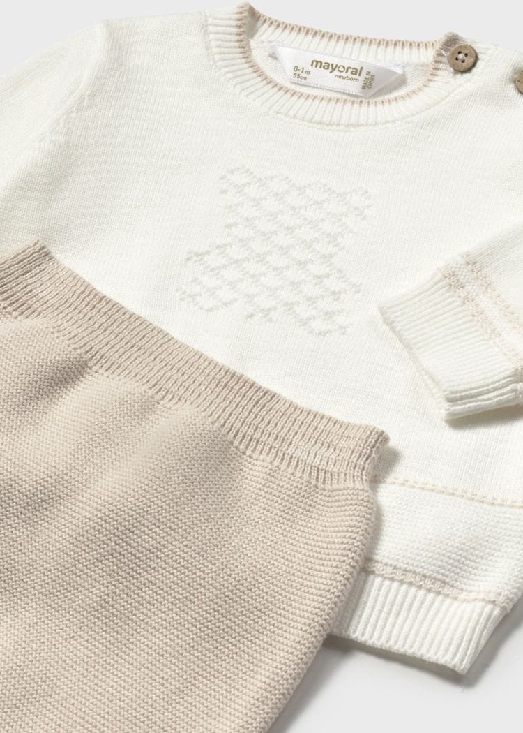 Mayoral Usa Inc Mayoral 2-Piece Knit Pants Set in Stone - Little Miss Muffin Children & Home