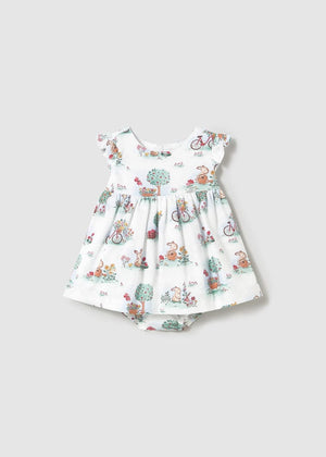 Mayoral Print Dress with Bloomers