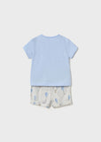 Mayoral Printed Shorts Set in Sky