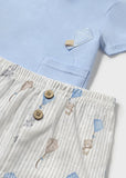 Mayoral Printed Shorts Set in Sky