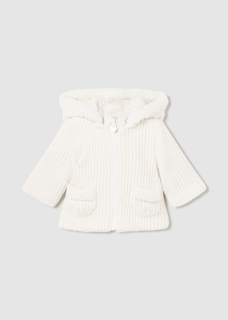 Mayoral Usa Inc Mayoral Reversible Hooded Jacket for Baby in Heather Milk - Little Miss Muffin Children & Home