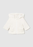 Mayoral Reversible Hooded Jacket for Baby in Heather Milk