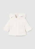 Mayoral Reversible Hooded Jacket for Baby in Heather Milk