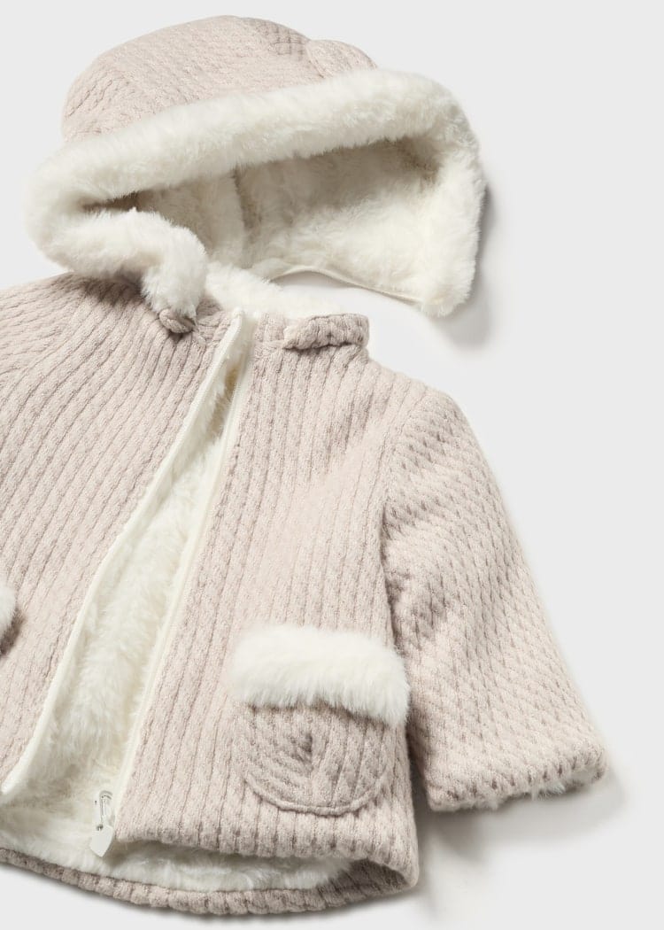 Mayoral Usa Inc Mayoral Reversible Hooded Jacket for Baby in Heather Walnut - Little Miss Muffin Children & Home