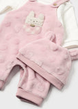 Mayoral Fleece Romper with Hat in Blush