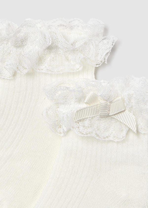 Mayoral Usa Inc Baby Ruffled Socks in Natural - Little Miss Muffin Children & Home