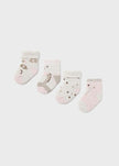 Mayoral Usa Inc Mayoral 4 Pair Sock Set in Baby Pink - Little Miss Muffin Children & Home