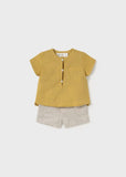 Mayoral Linen Short Set for Baby in Sunflower