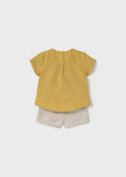 Mayoral Linen Short Set for Baby in Sunflower