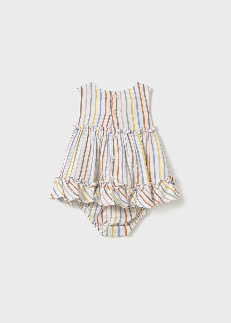 Mayoral Usa Inc Mayoral Linen Dress & Bloomer Set in Striped - Little Miss Muffin Children & Home